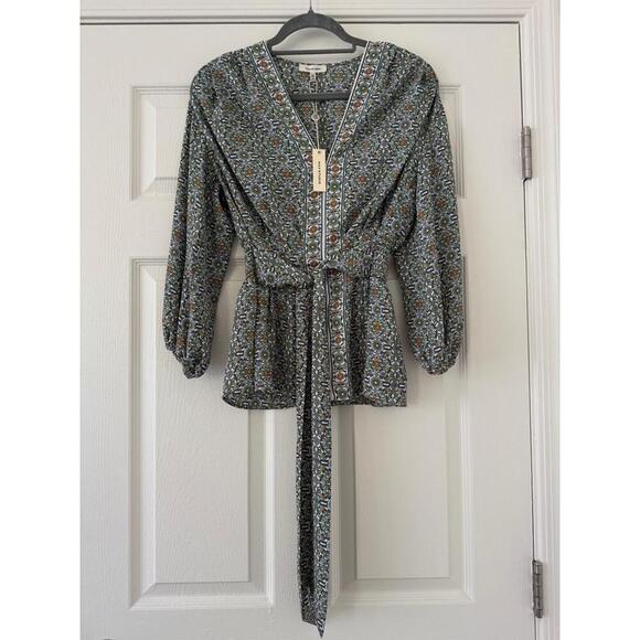 Max Studio Tops - NWT Max Studio Floral Tie Blouse medium